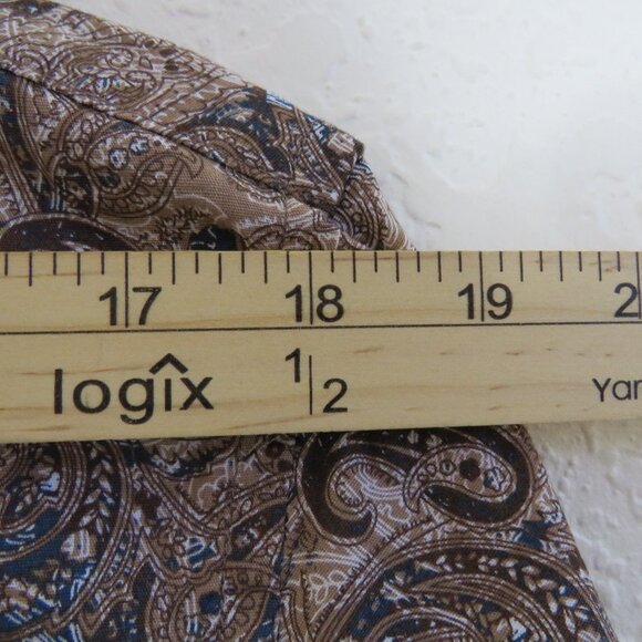 Consequence* Men's Long Sleeve Button Down Curved Hem BOHO Shirt~ Size Medium - Picture 6 of 11